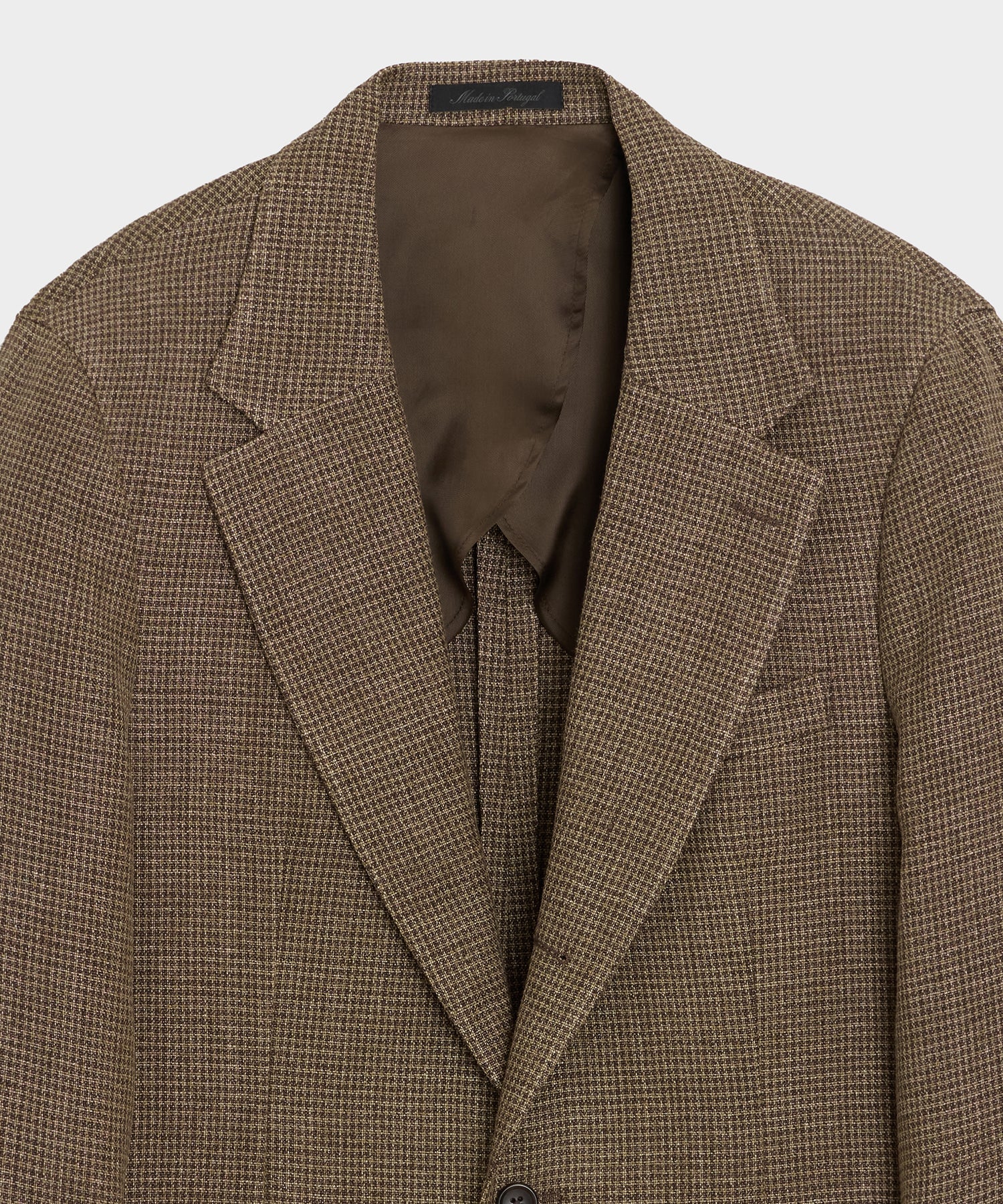 Todd Snyder Italian Linen Houndstooth Madison Jacket in Tan Houndstooth Tan