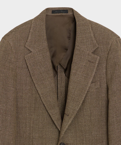Todd Snyder Italian Linen Houndstooth Madison Jacket in Tan Houndstooth Tan