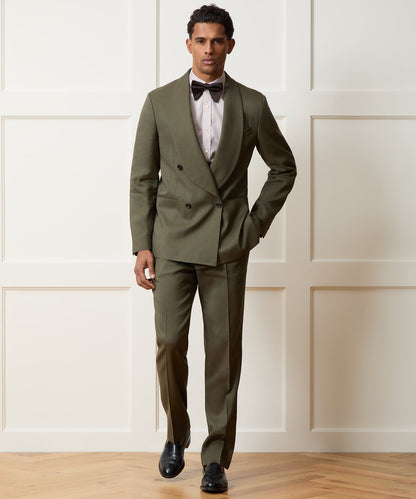 Todd Snyder Italian Double-Breasted Shawl Collar Jacket in Olive Olive