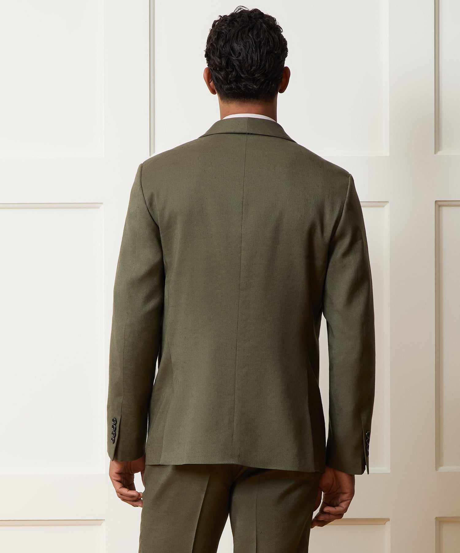 Todd Snyder Italian Double-Breasted Shawl Collar Jacket in Olive Olive
