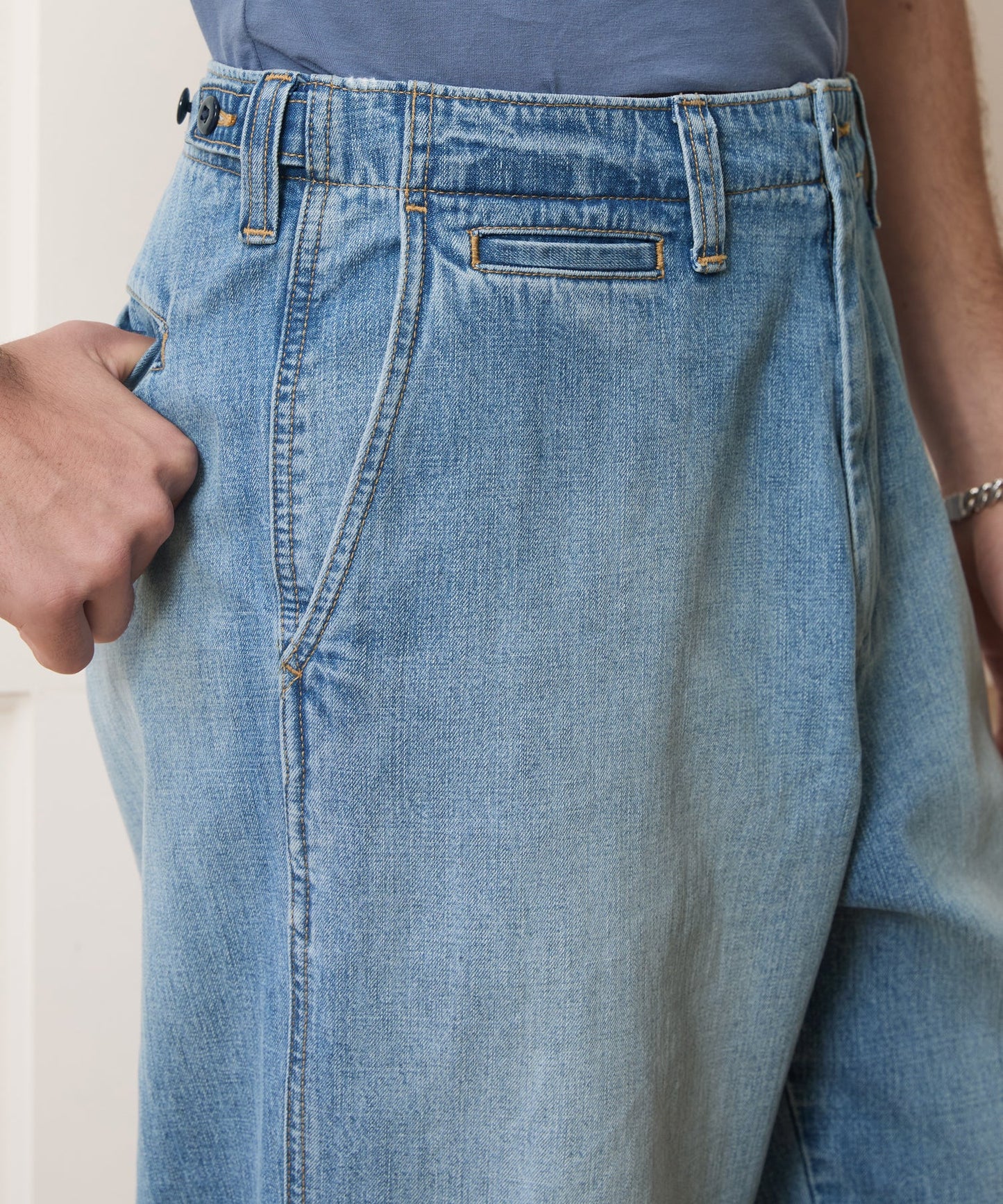 Todd Snyder Lightweight Big Jean in Light Indigo Light Indigo