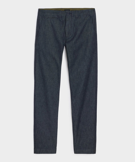 Todd Snyder Straight Fit Linen Favorite Pant in Rinsed Indigo Rinsed Indigo