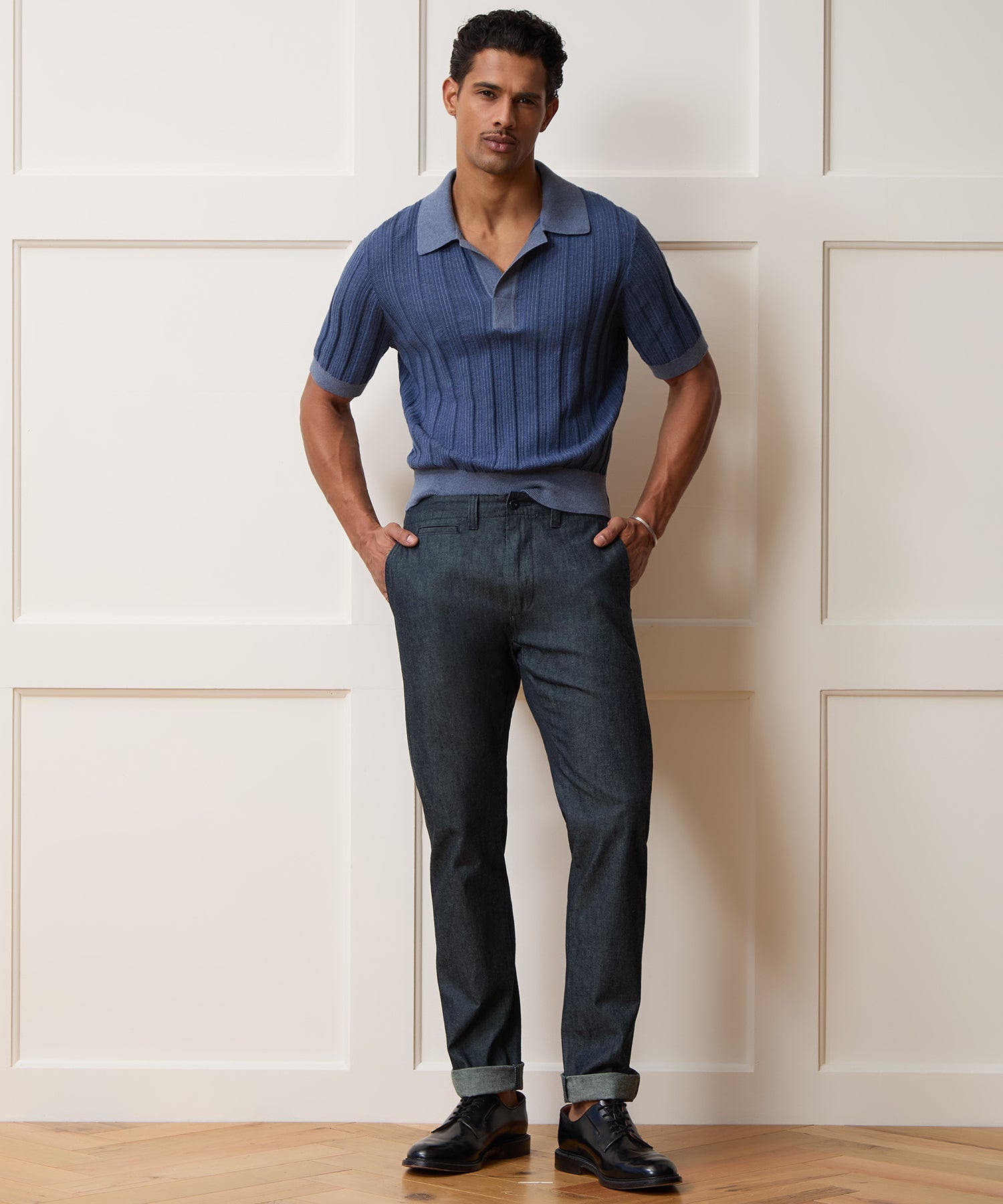 Todd Snyder Straight Fit Linen Favorite Pant in Rinsed Indigo Rinsed Indigo