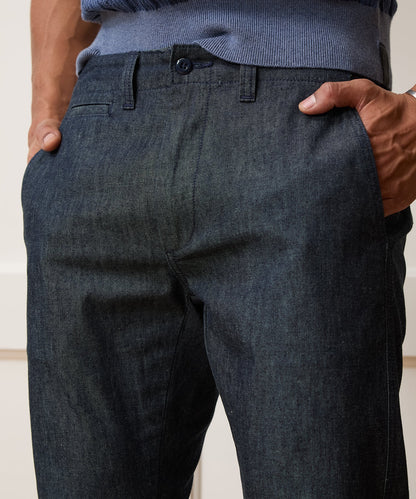 Todd Snyder Straight Fit Linen Favorite Pant in Rinsed Indigo Rinsed Indigo