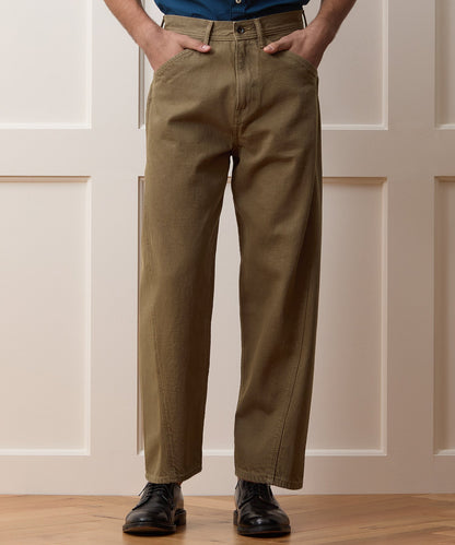 Todd Snyder Relaxed Barrel Jean in Brown Brown