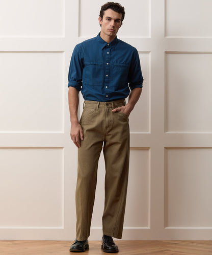 Todd Snyder Relaxed Barrel Jean in Brown Brown