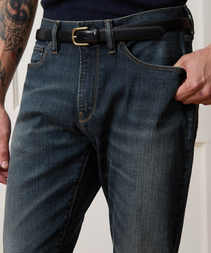 Todd Snyder Slim Fit Jean in Slub Worn Wash in Dark Indigo Dark Indigo
