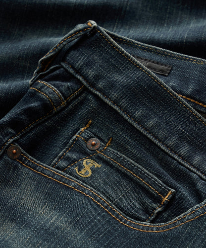 Todd Snyder Slim Fit Jean in Slub Worn Wash in Dark Indigo Dark Indigo