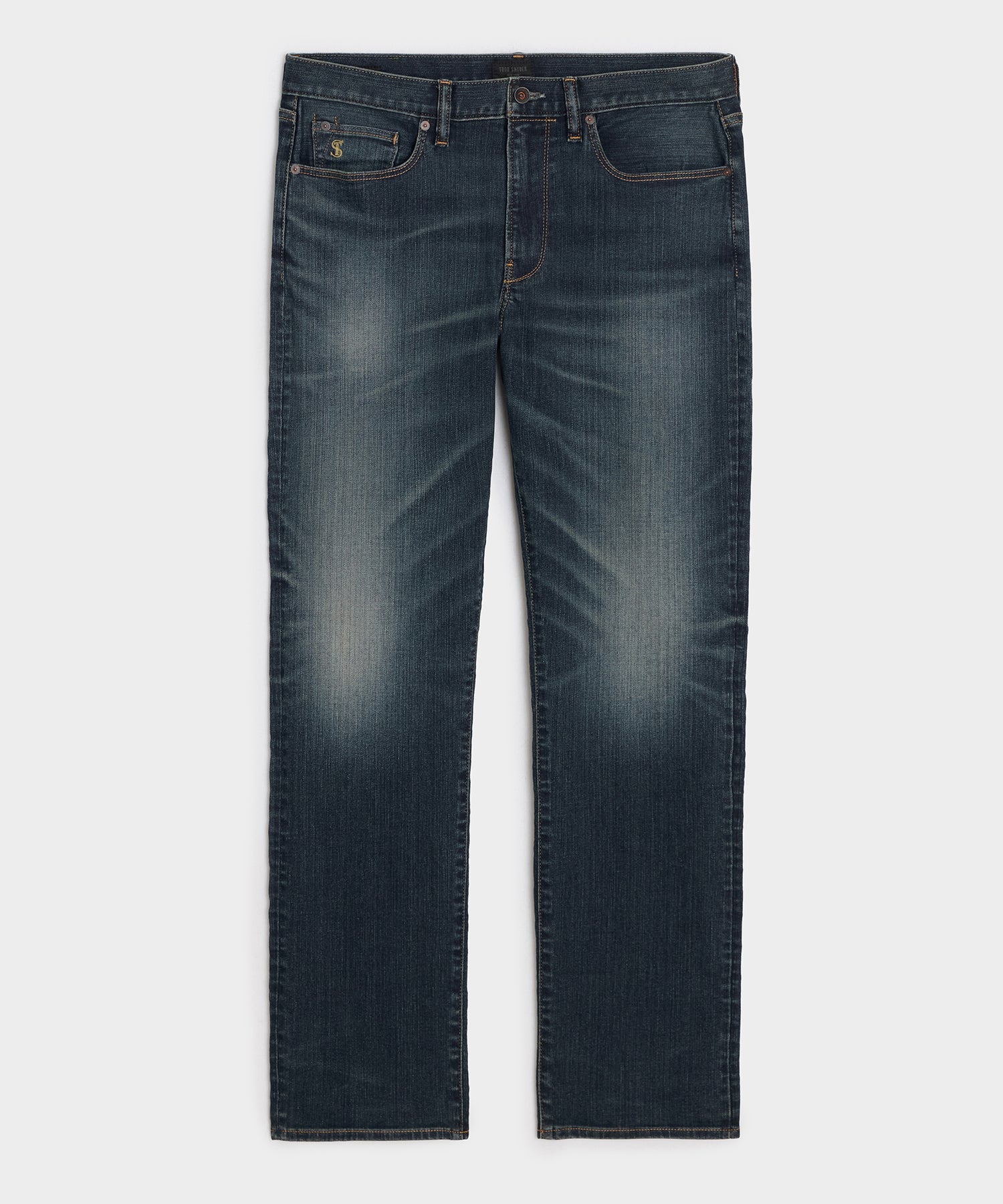 Todd Snyder Straight Fit Jean in Slub Worn Wash in Dark Indigo Dark Indigo