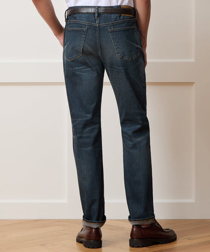 Todd Snyder Straight Fit Jean in Slub Worn Wash in Dark Indigo Dark Indigo