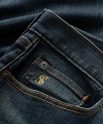 Todd Snyder Straight Fit Jean in Slub Worn Wash in Dark Indigo Dark Indigo