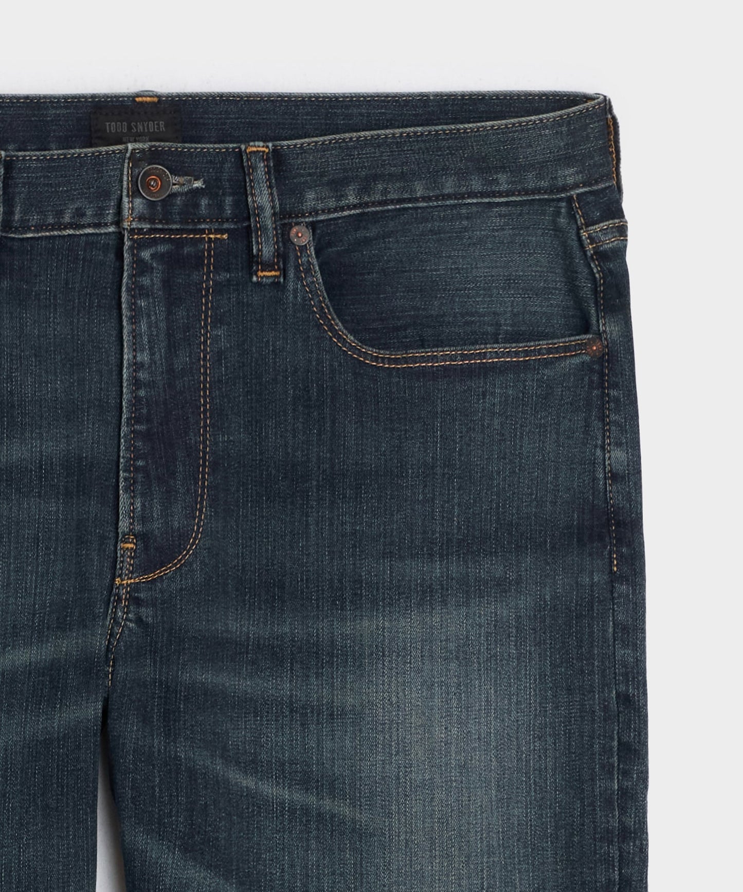 Todd Snyder Straight Fit Jean in Slub Worn Wash in Dark Indigo Dark Indigo