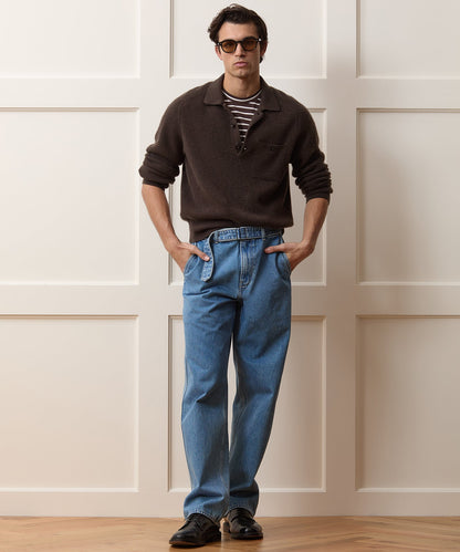 Todd Snyder Belted Denim Trouser in Light Indigo Light Indigo