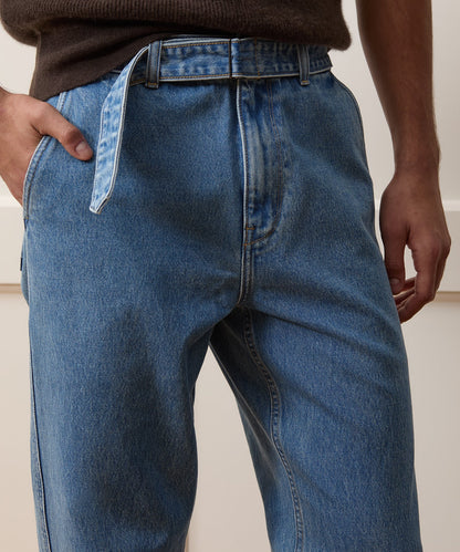 Todd Snyder Belted Denim Trouser in Light Indigo Light Indigo