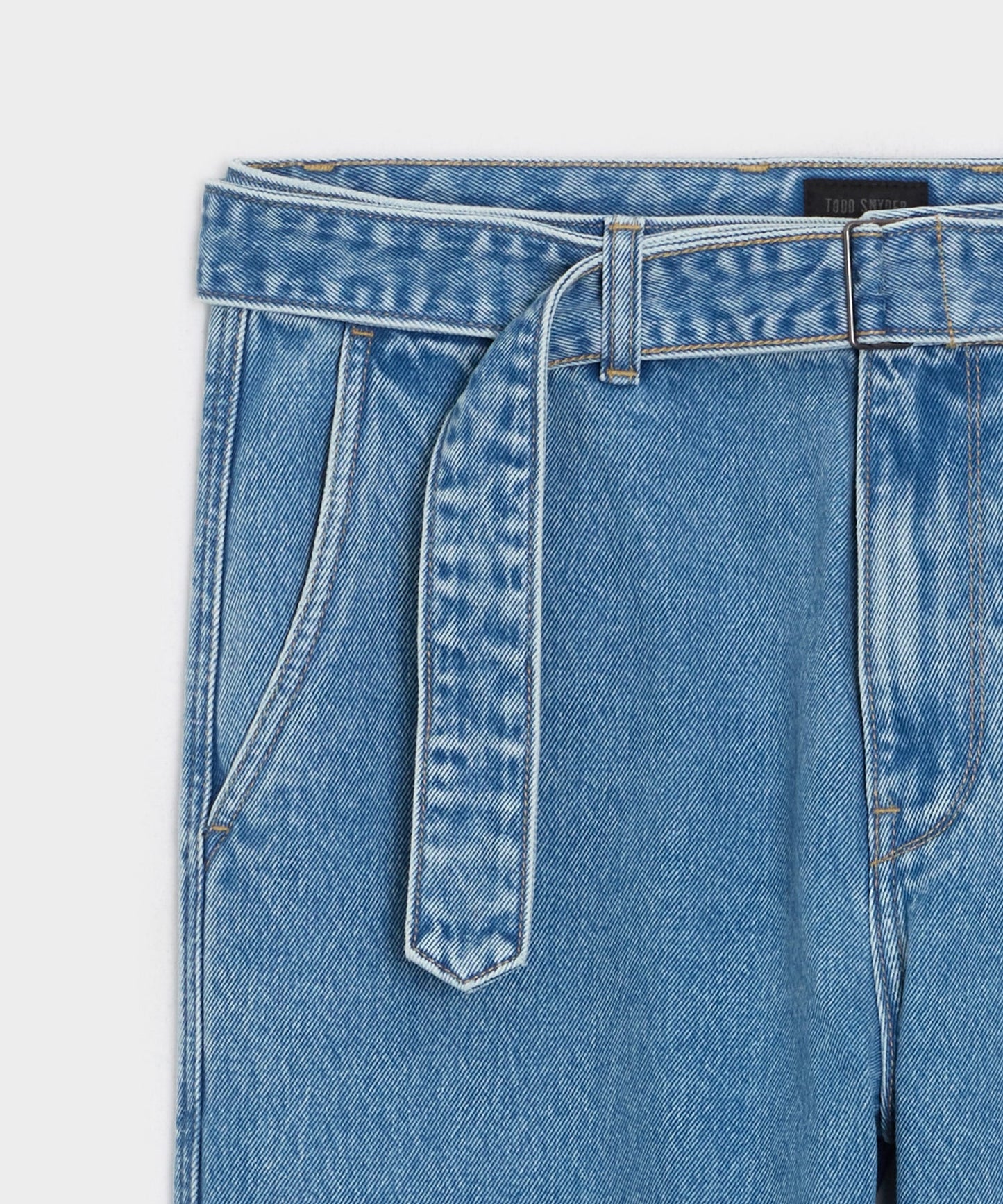 Todd Snyder Belted Denim Trouser in Light Indigo Light Indigo