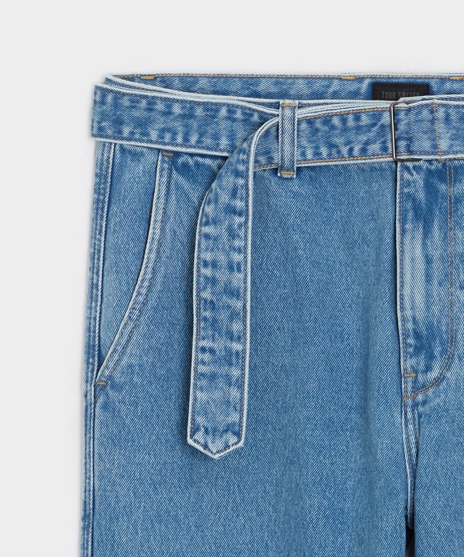 Todd Snyder Belted Denim Trouser in Light Indigo Light Indigo