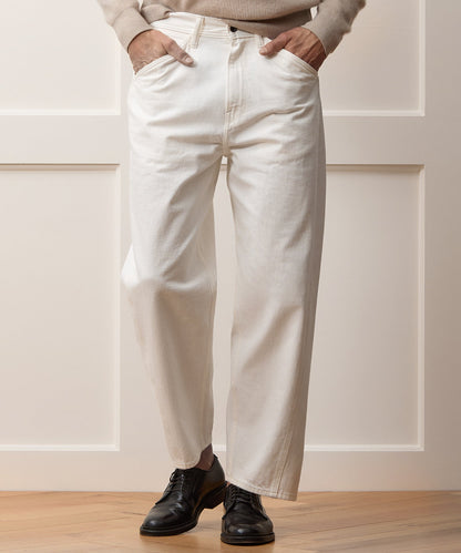 Todd Snyder Relaxed Barrel Jean in White White