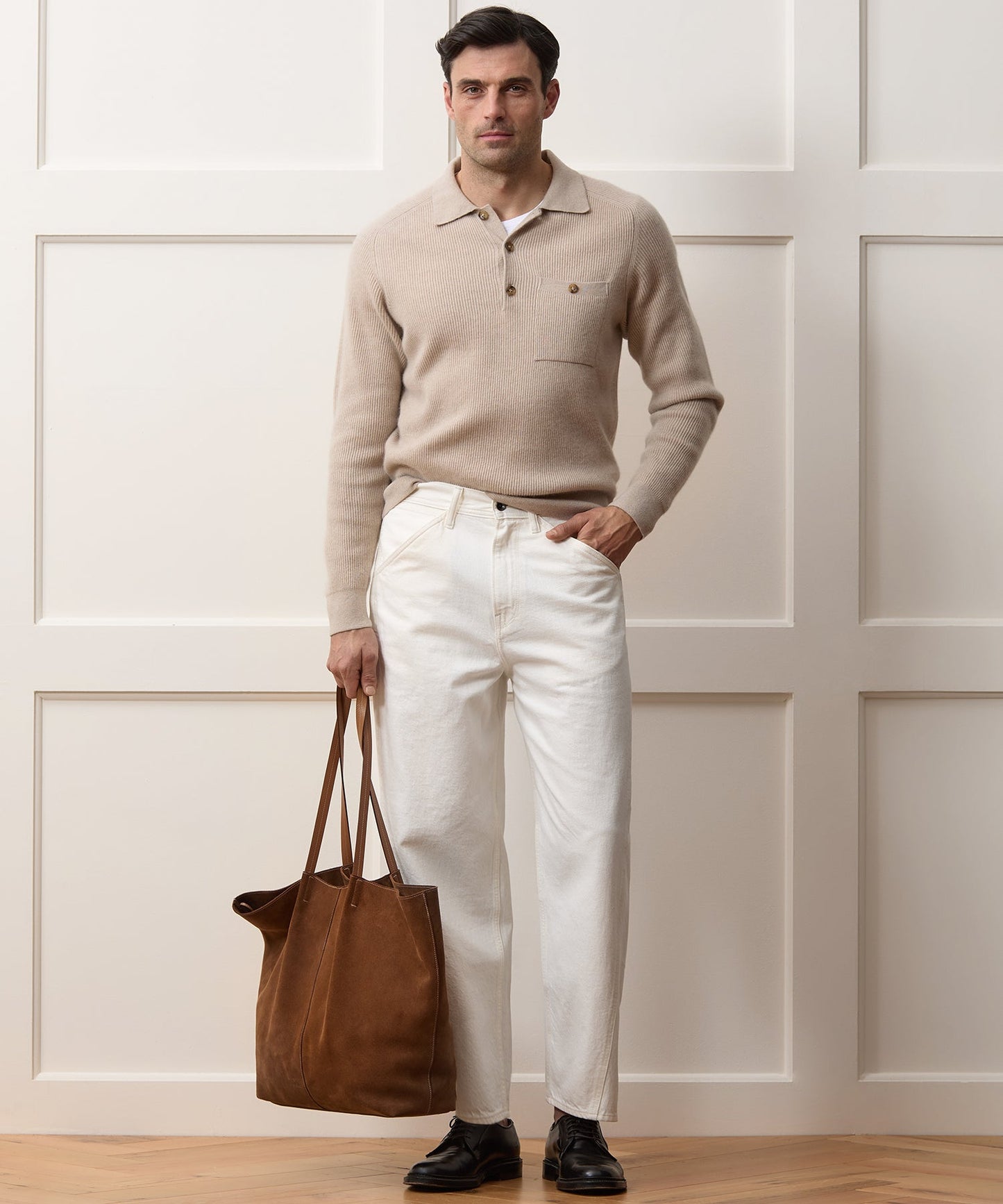 Todd Snyder Relaxed Barrel Jean in White White
