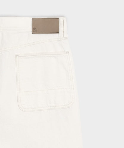 Todd Snyder Relaxed Barrel Jean in White White