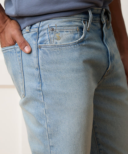 Todd Snyder Straight Fit Jean in Bleachout in Light Indigo Light Indigo