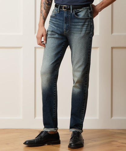 Todd Snyder High-Rise Slim Fit Jean in Medium Indigo in Medium Indigo Medium Indigo