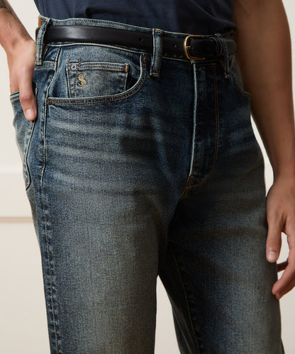 Todd Snyder High-Rise Slim Fit Jean in Medium Indigo in Medium Indigo Medium Indigo