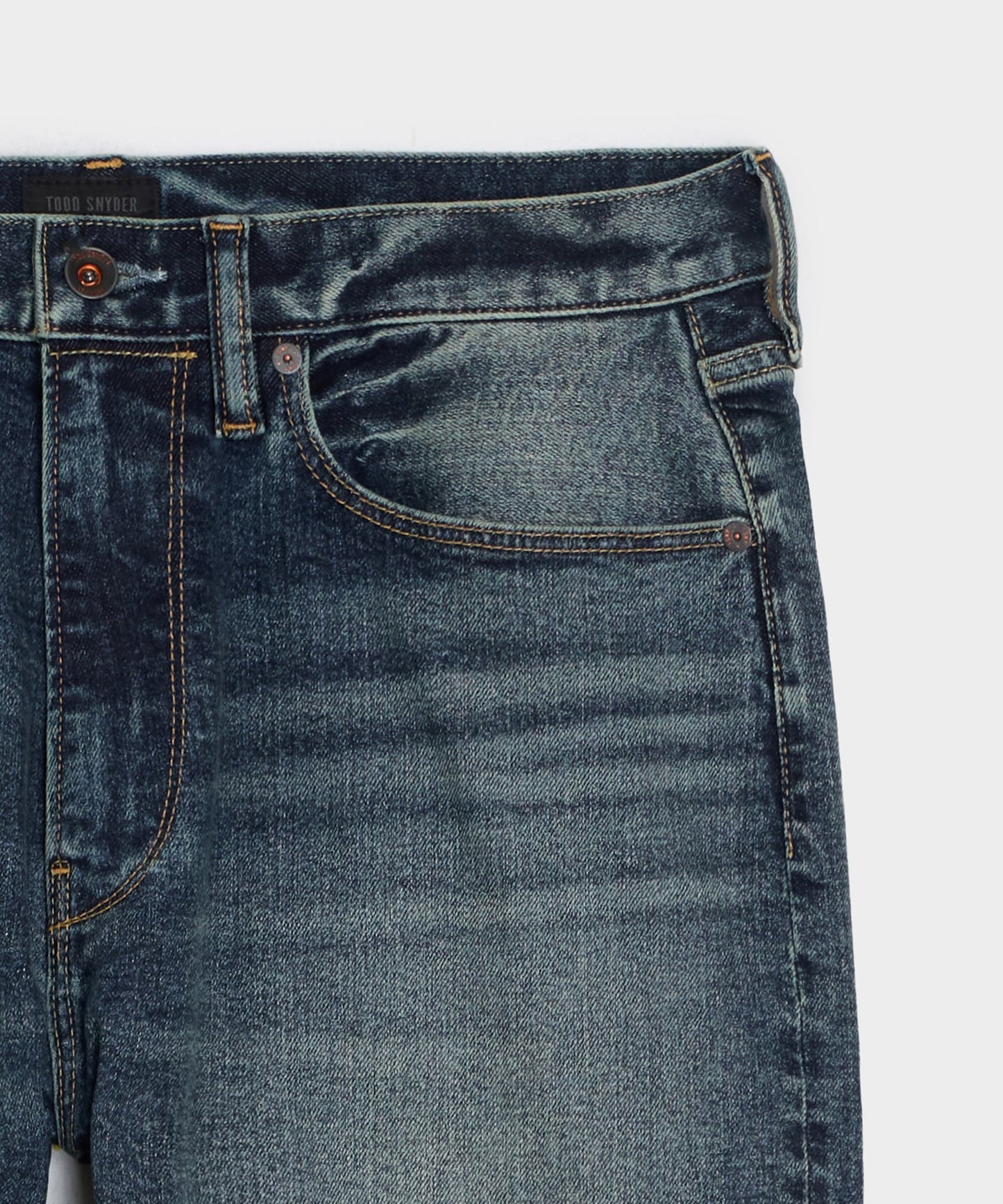 Todd Snyder High-Rise Slim Fit Jean in Medium Indigo in Medium Indigo Medium Indigo