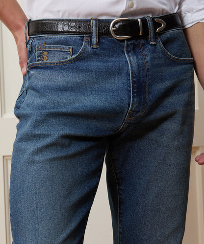Todd Snyder Modern Slim Stretch Jean in Medium Indigo Light Indigo