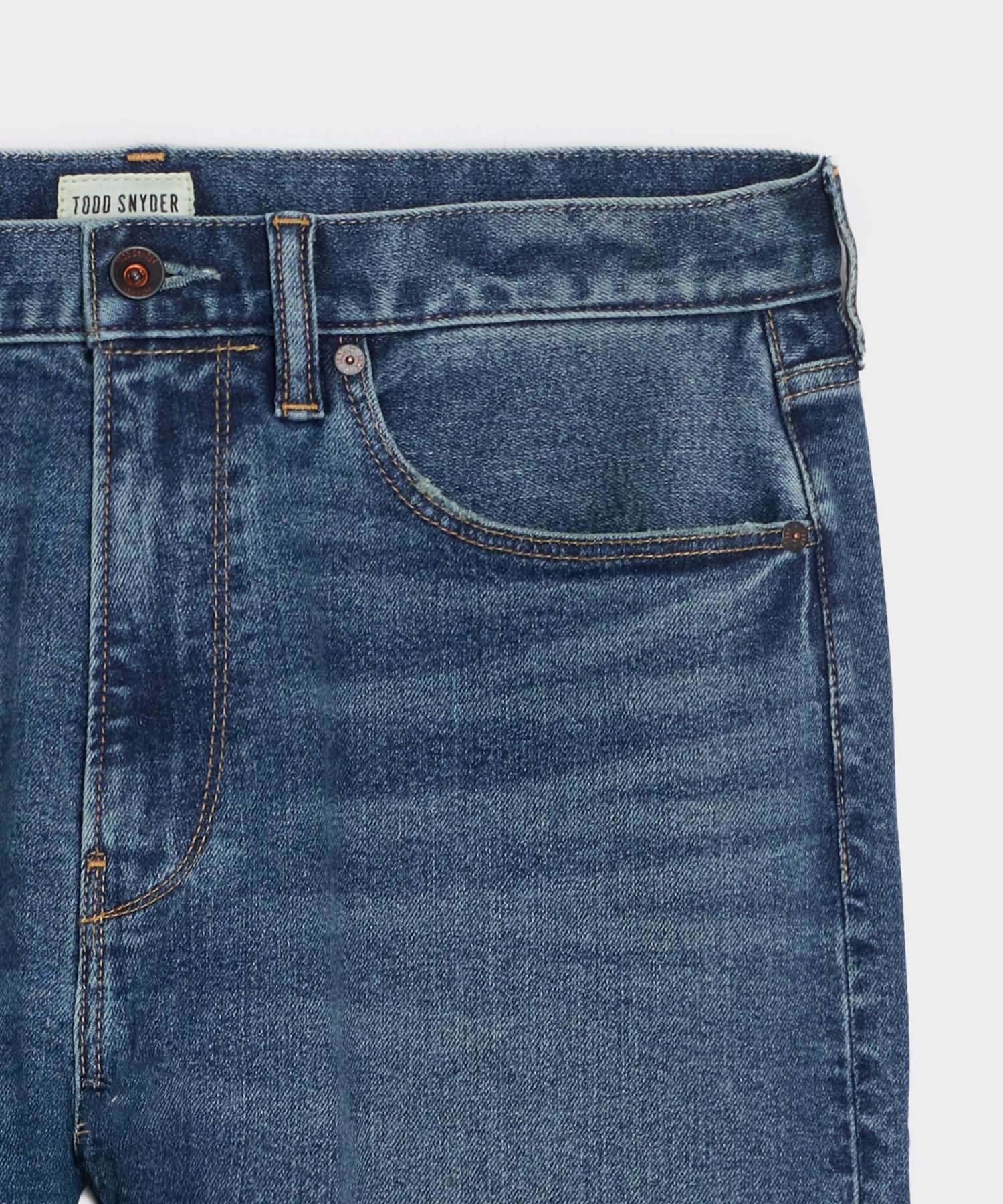 Todd Snyder Modern Slim Stretch Jean in Medium Indigo Light Indigo