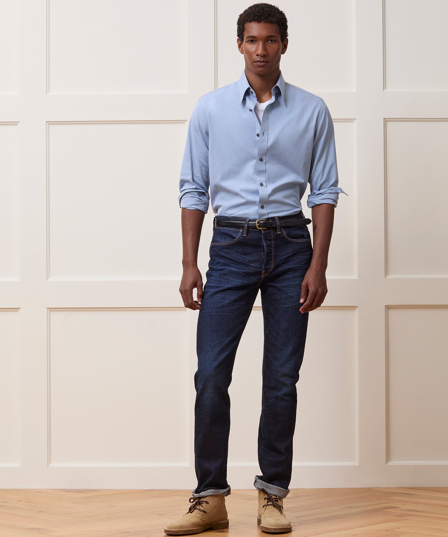 Todd Snyder Straight Japanese Selvedge Stretch Jean in Worn Indigo Dark Indigo