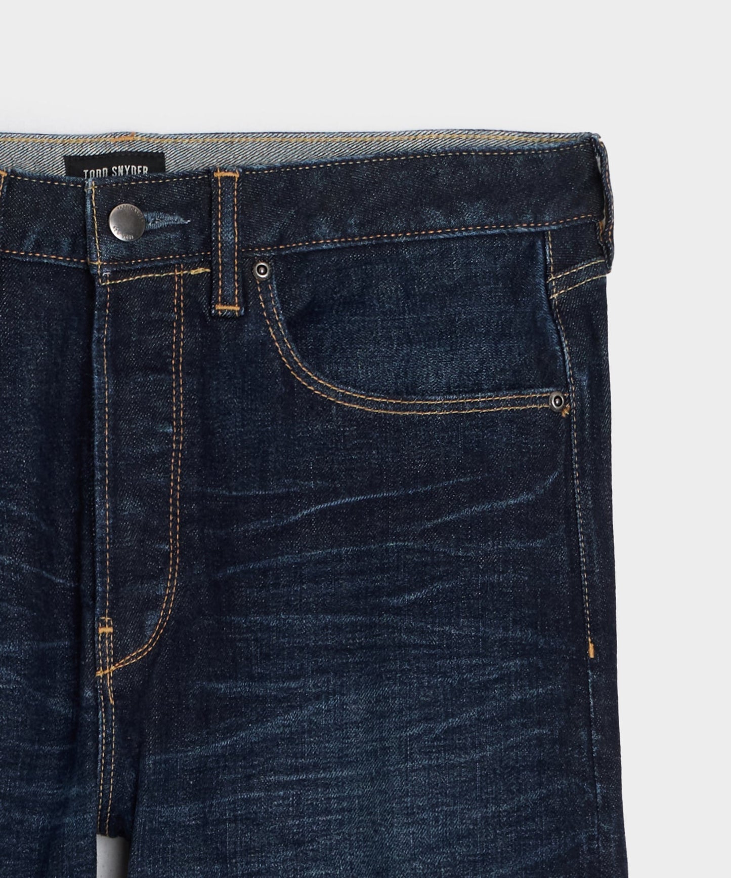 Todd Snyder Straight Japanese Selvedge Stretch Jean in Worn Indigo Dark Indigo