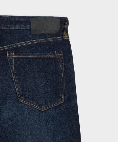 Todd Snyder Straight Japanese Selvedge Stretch Jean in Worn Indigo Dark Indigo