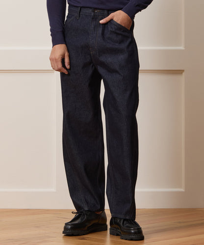 Todd Snyder Relaxed Barrel Jean in Indigo Rinse Indigo