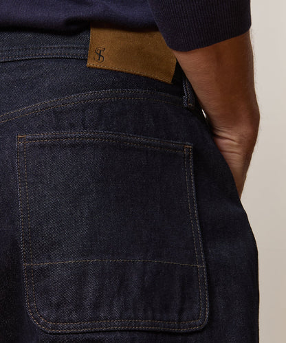 Todd Snyder Relaxed Barrel Jean in Indigo Rinse Indigo