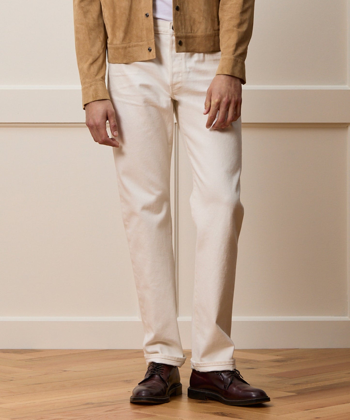 Todd Snyder Straight Japanese Selvedge Stretch Jean in White White