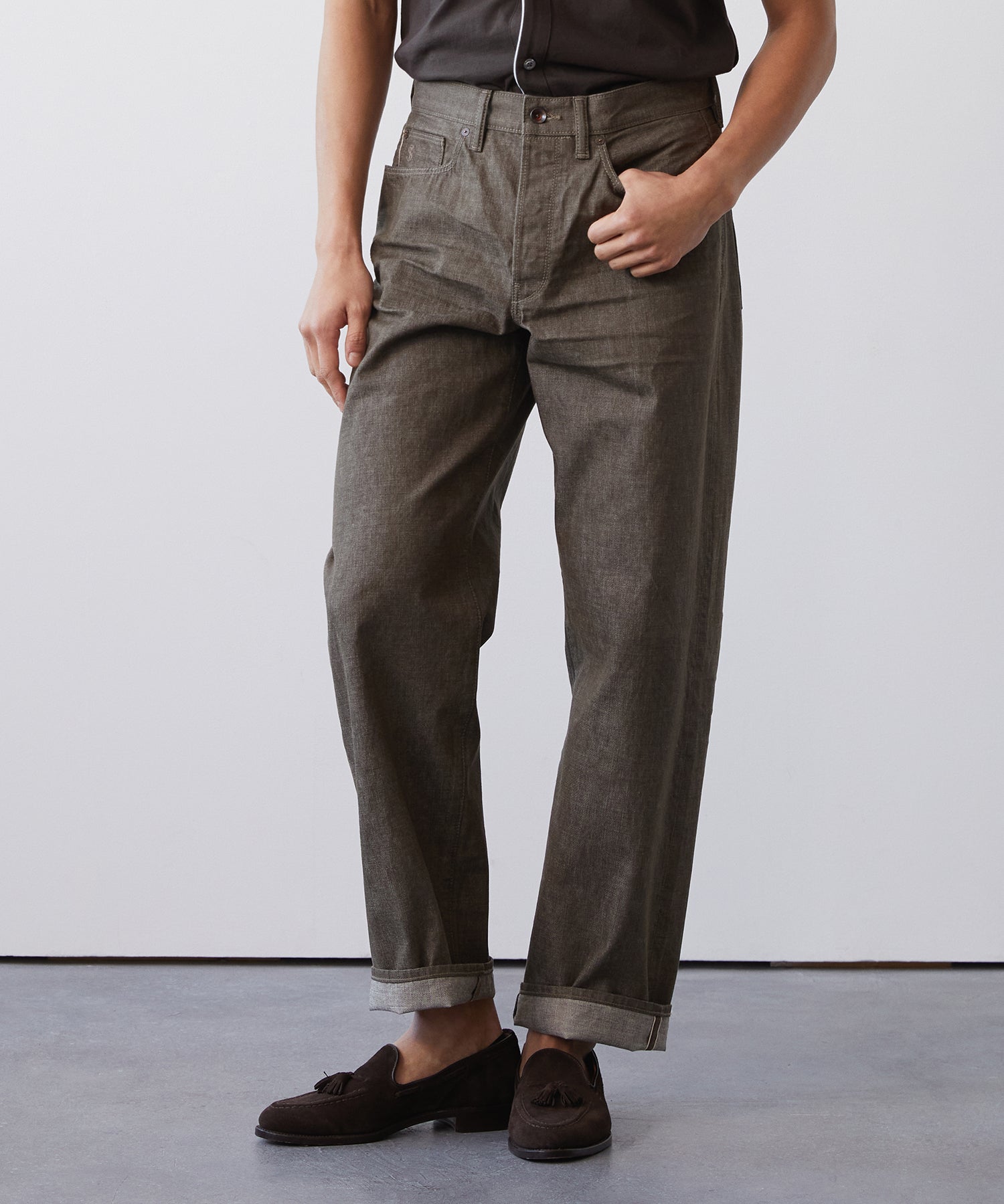 Todd Snyder Relaxed Lightweight Japanese Selvedge Jean in Whiskey Whiskey