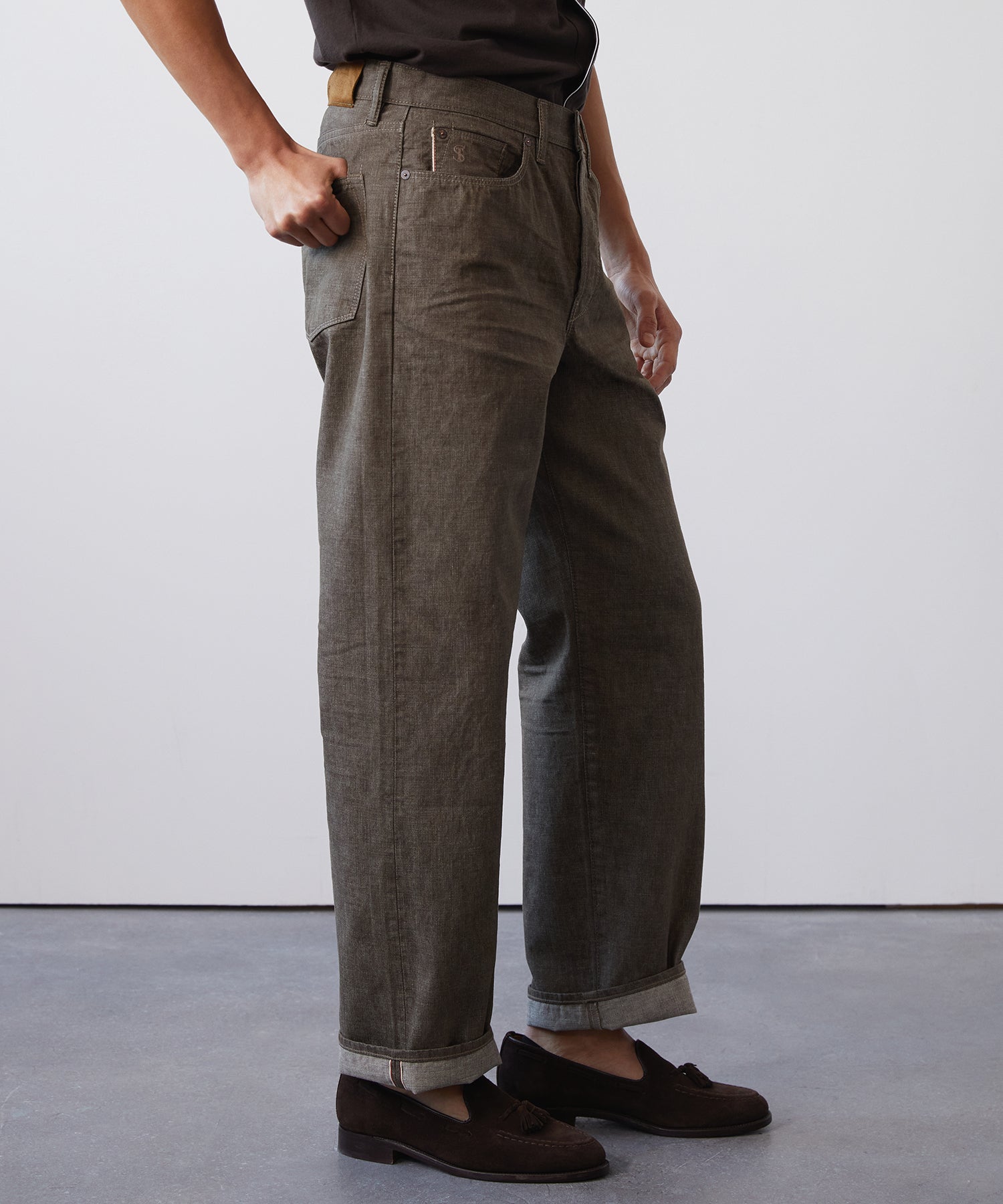 Todd Snyder Relaxed Lightweight Japanese Selvedge Jean in Whiskey Whiskey