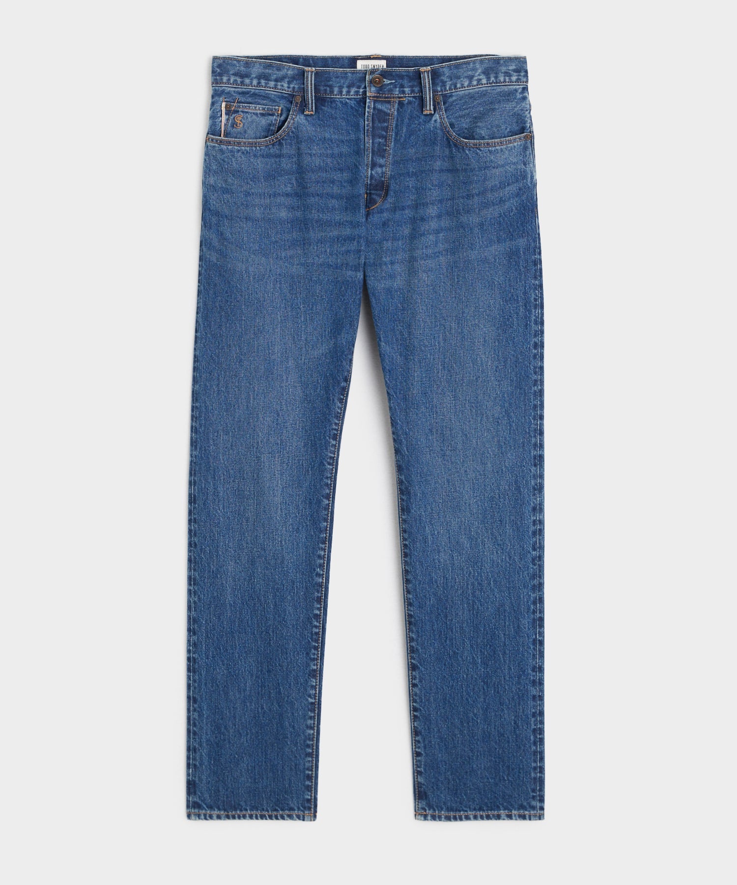 Todd Snyder Slim Selvedge Jean in Blue Stonwewash Blue