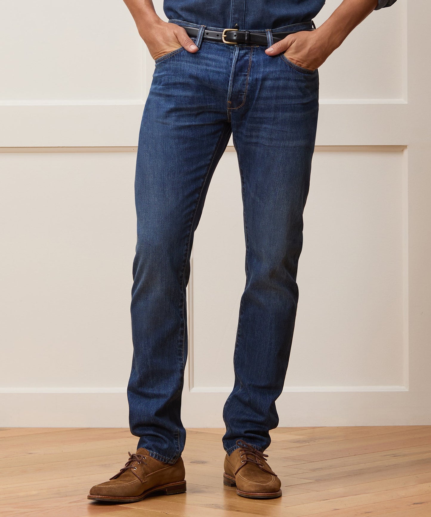 Todd Snyder Slim Selvedge Jean in Blue Stonwewash Blue
