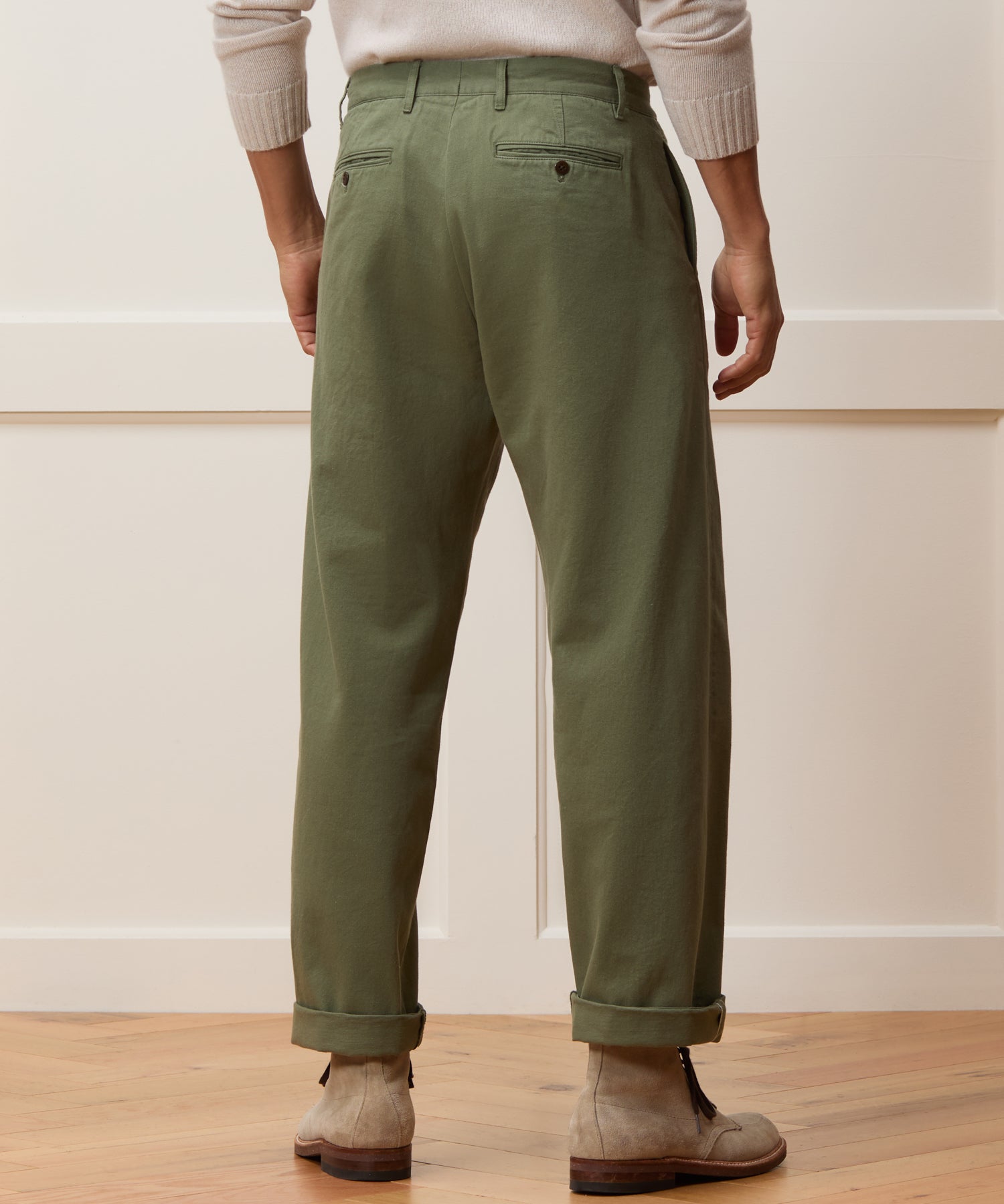 Todd Snyder Relaxed Fit Japanese Selvedge Chino in Olive Green Olive