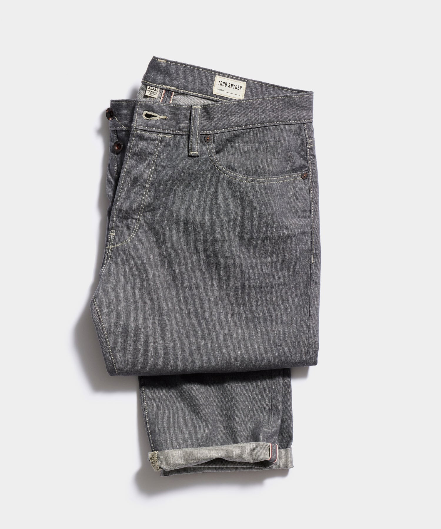 Todd Snyder Slim Lightweight Japanese Selvedge Jean in Light Charcoal Light Charcoal