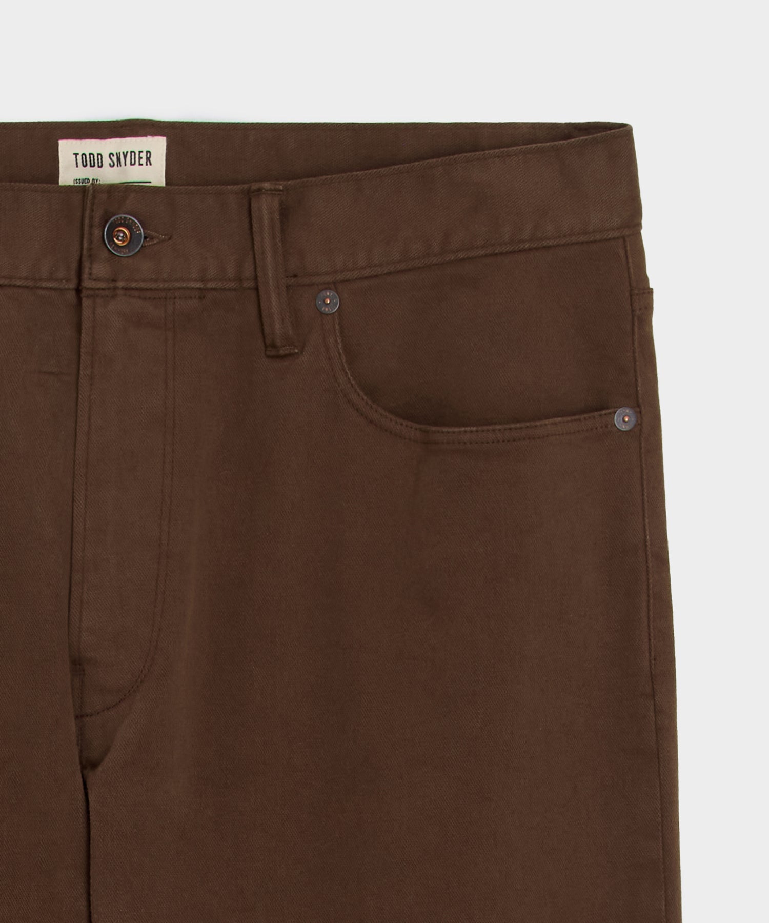Todd Snyder Vintage Straight Garment-Dyed 5-Pocket Chino in Glazed Pecan Glazed Pecan