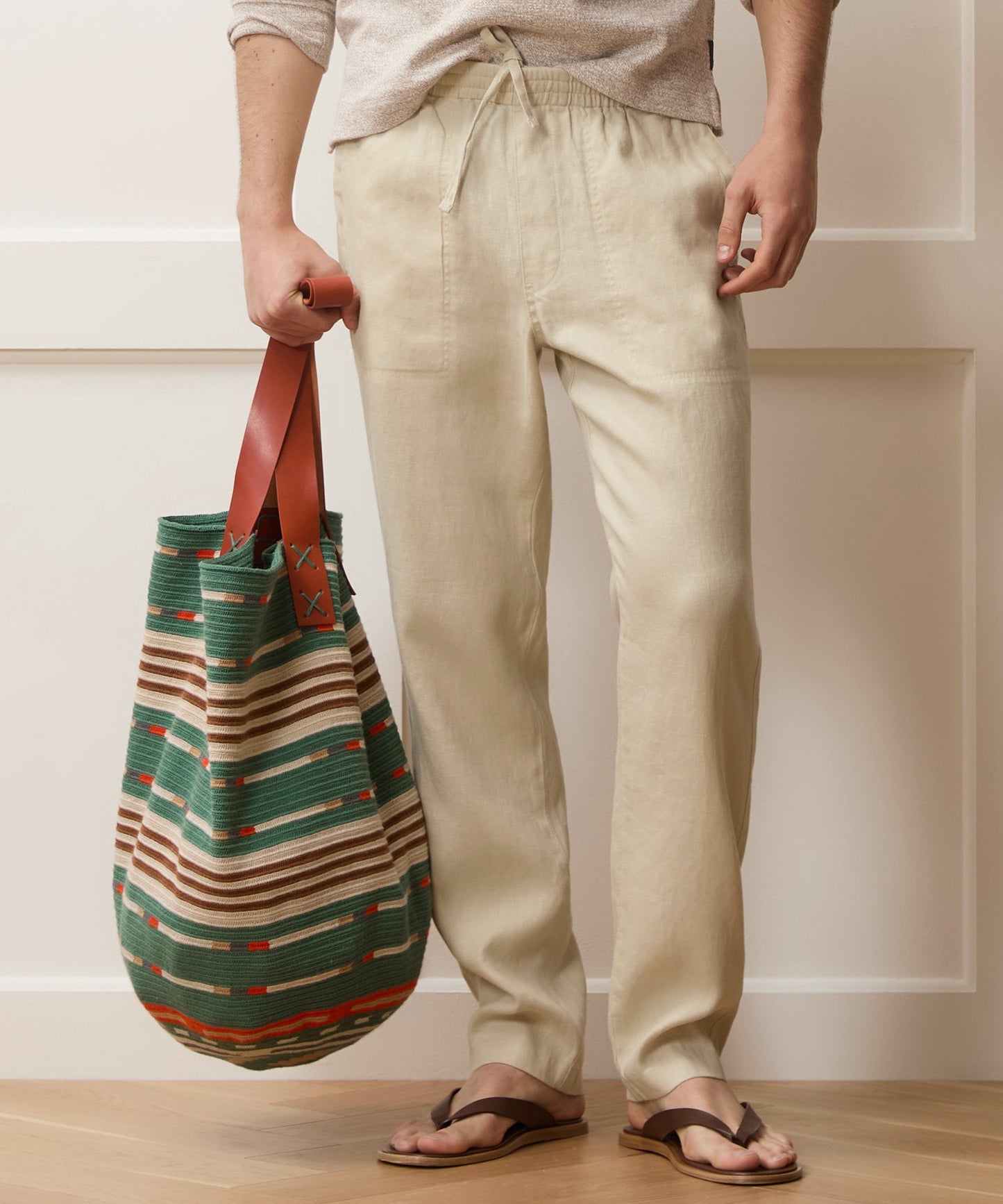 Todd Snyder Linen Beach Pant in Sand Dollar Sand Dollar