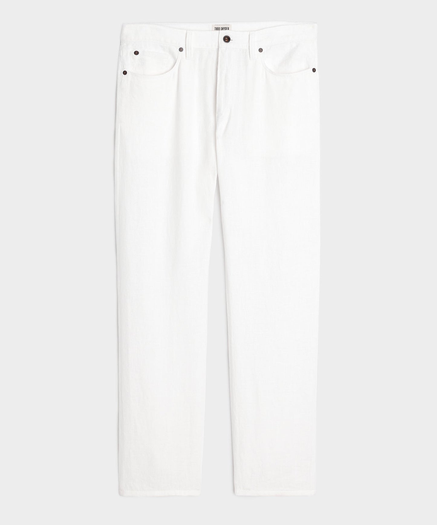 Todd Snyder Straight Fit 5-Pocket Linen Pant White