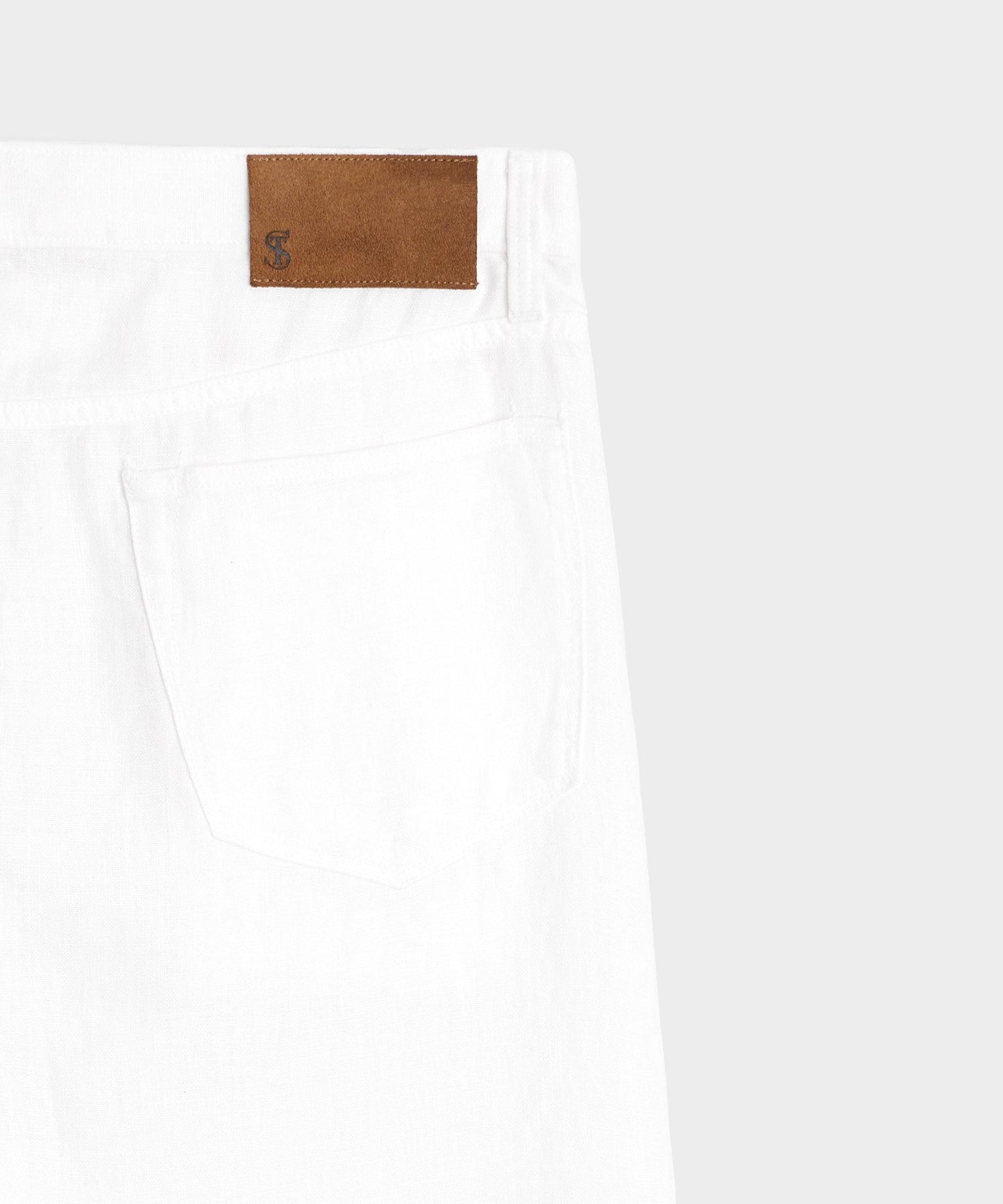 Todd Snyder Straight Fit 5-Pocket Linen Pant White