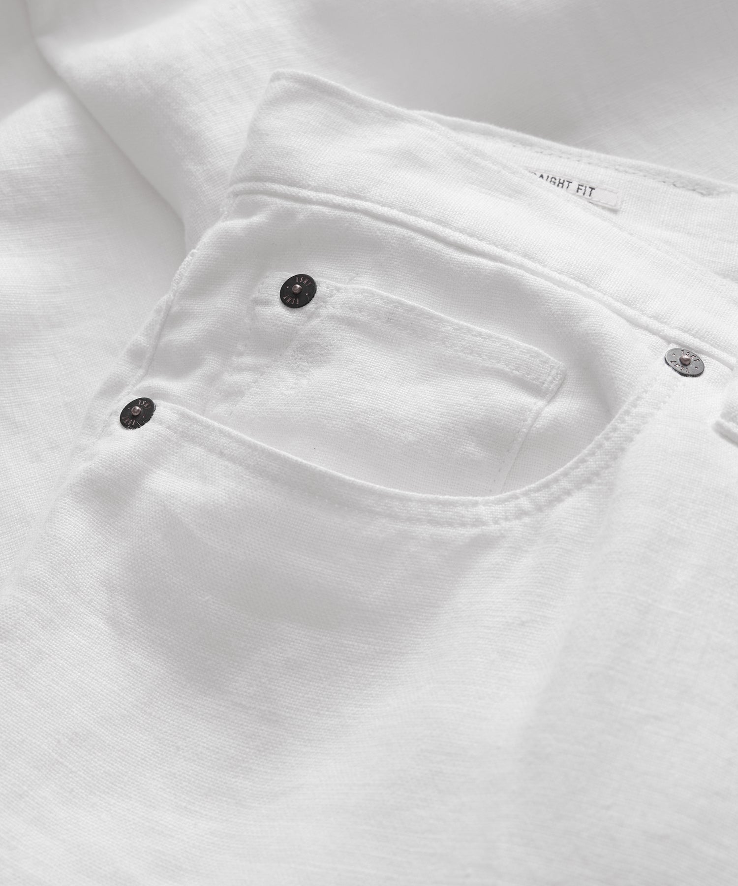 Todd Snyder Straight Fit 5-Pocket Linen Pant White