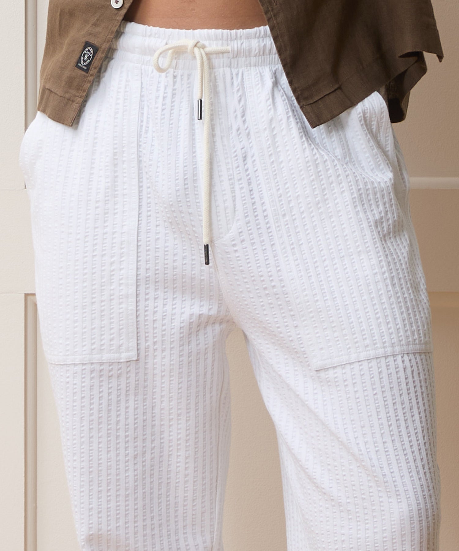 Todd Snyder Knit Seersucker Pant in Alabaster Alabaster