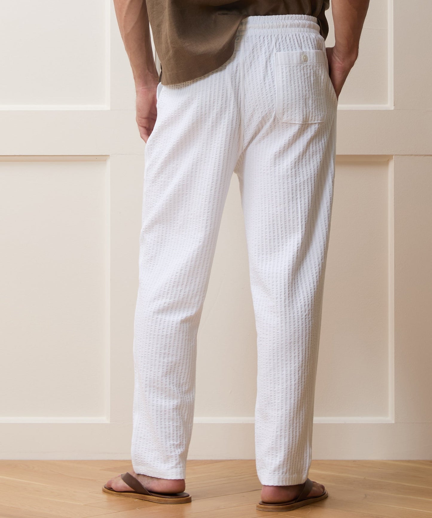 Todd Snyder Knit Seersucker Pant in Alabaster Alabaster