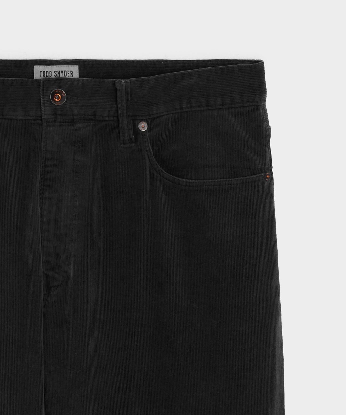 Todd Snyder Straight 5-Pocket Corduroy Pant in Black Black