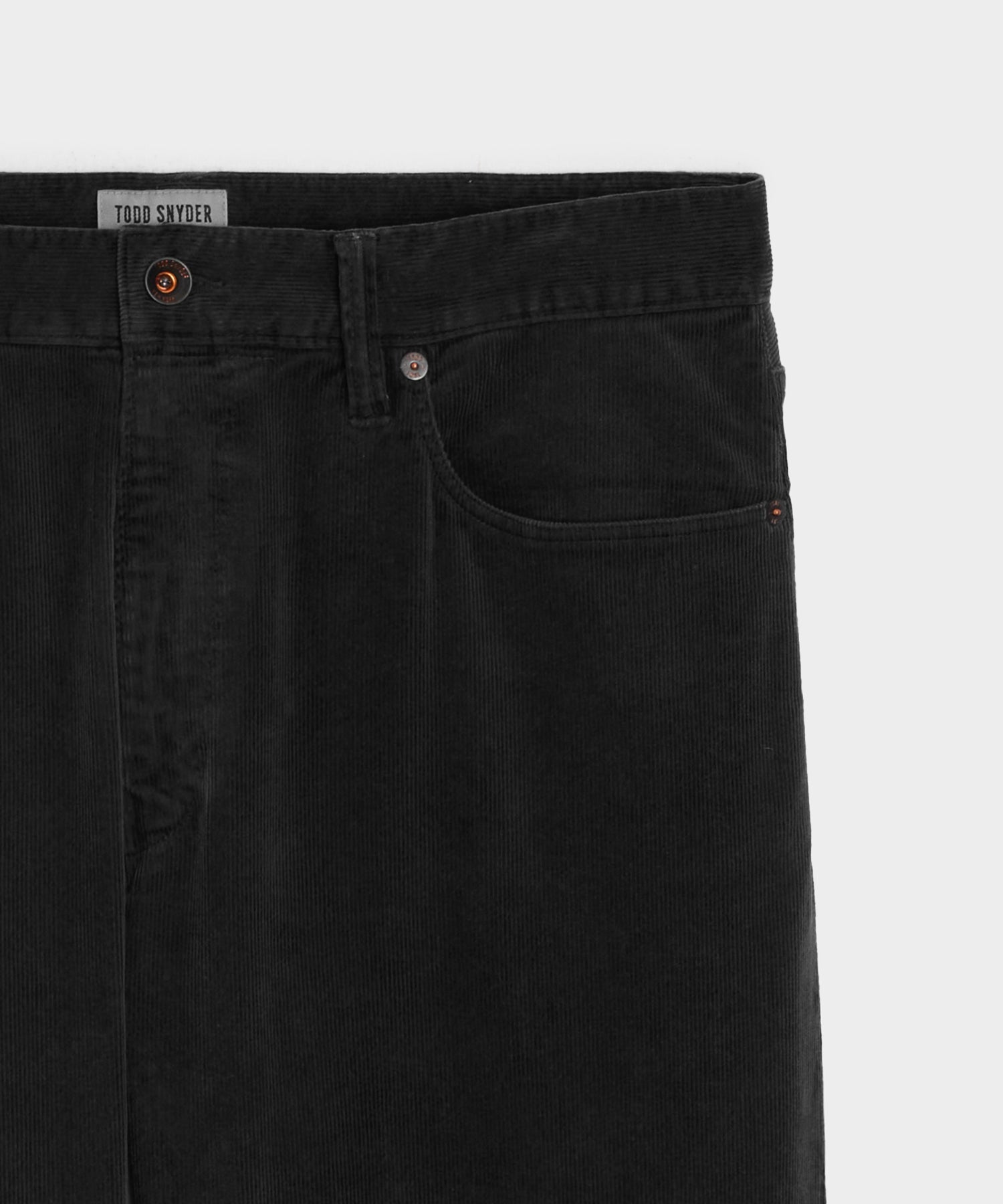 Todd Snyder Straight 5-Pocket Corduroy Pant in Black Black